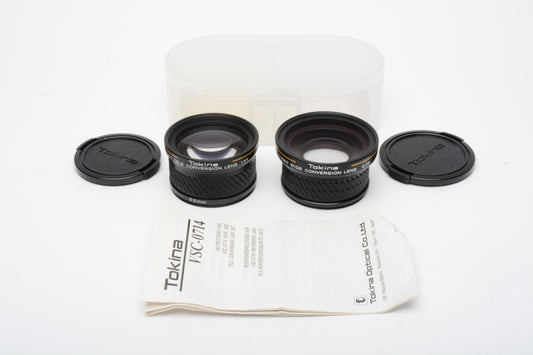 Tokina VSC-0714 Video camera auxiliary lenses .7X & 1.4X in case, + caps (52mm)