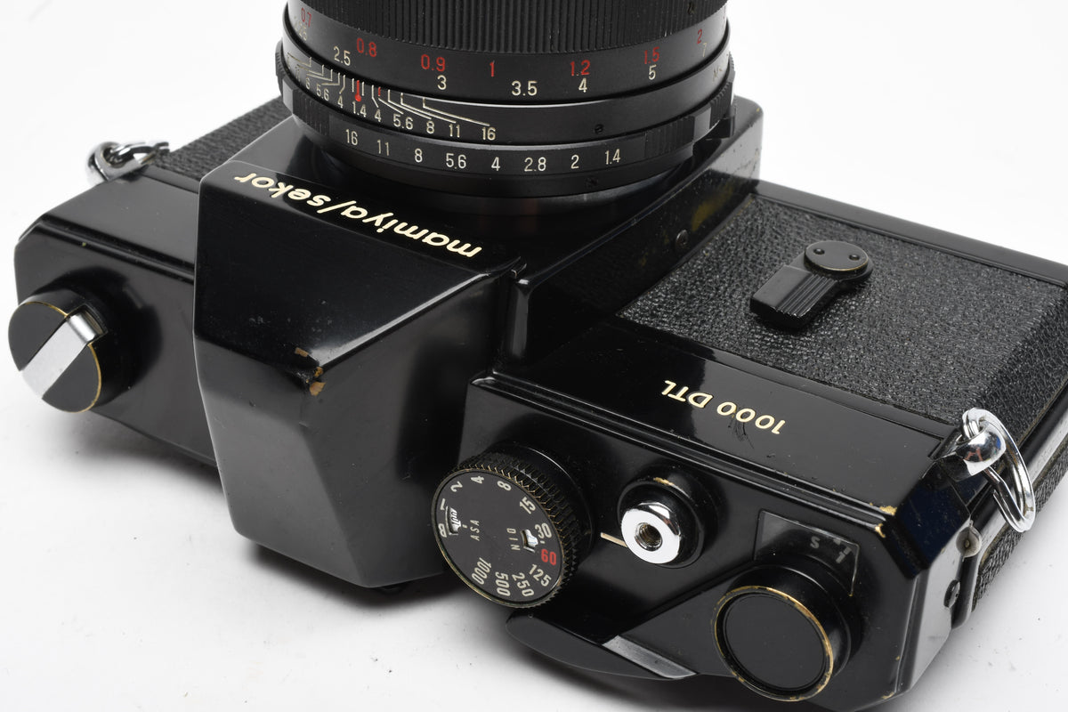 Mamiya 1000DTL Black Body w/Mamiya 55mm f1.4 lens, New Seals, Nice!