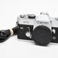 Canon FT QL 35mm SLR body, New seals, accurate, timeless (silver)