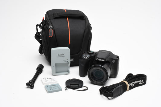 Canon SX530HS Compact Digital Point&Shoot 16MP 50x Zoom, case, 2Batts++