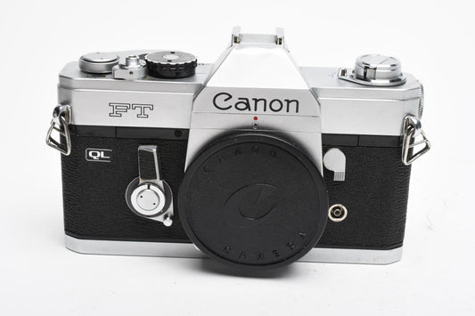 Canon FT QL 35mm SLR body, New seals, accurate, timeless (silver)