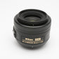 Nikon AF-S Nikkor 35mm f1.8G DX lens, caps, HB-46 lens hood, pouch, Mint-