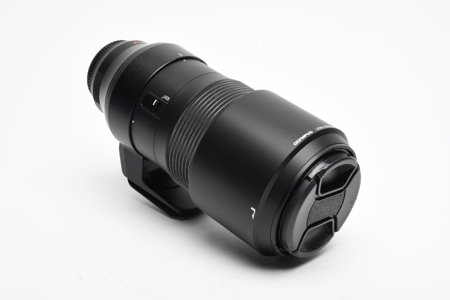 Olympus M Zuiko 100-400mm F5-6.3 IS ED MSC zoom, hood, collar, Great!