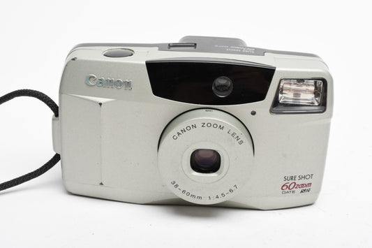 Canon SureShot 60 zoom 35mm Point&Shoot Date 38-60mm lens, Tested