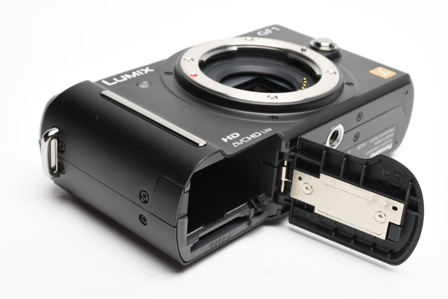Panasonic Lumix GF1 Body, 2X batts, charger, strap, cables, tested, nice!