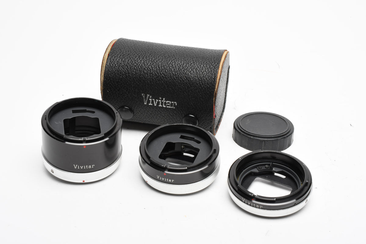 Vivitar FL/FD AT-4 Automatic Extension Tube Set 12,20,36mm Set Canon FD
