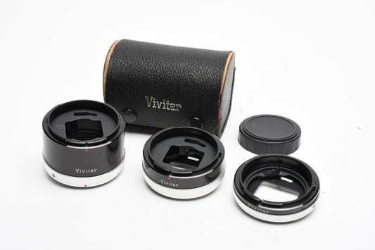 Vivitar FL/FD AT-4 Automatic Extension Tube Set 12,20,36mm Set Canon FD