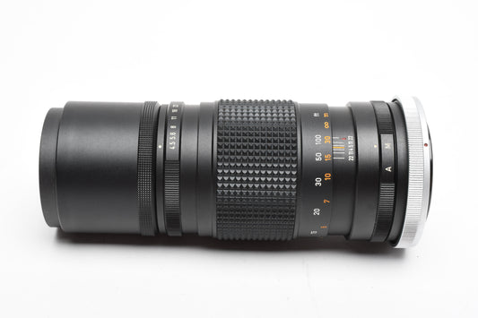 Canon FL 200mm f4.5Telephoto lens for Canon FD mount, Case+Caps, Mint-