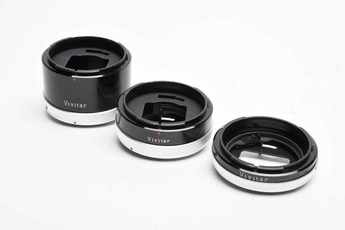 Vivitar FL/FD AT-4 Automatic Extension Tube Set 12,20,36mm Set Canon FD