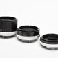 Vivitar FL/FD AT-4 Automatic Extension Tube Set 12,20,36mm Set Canon FD