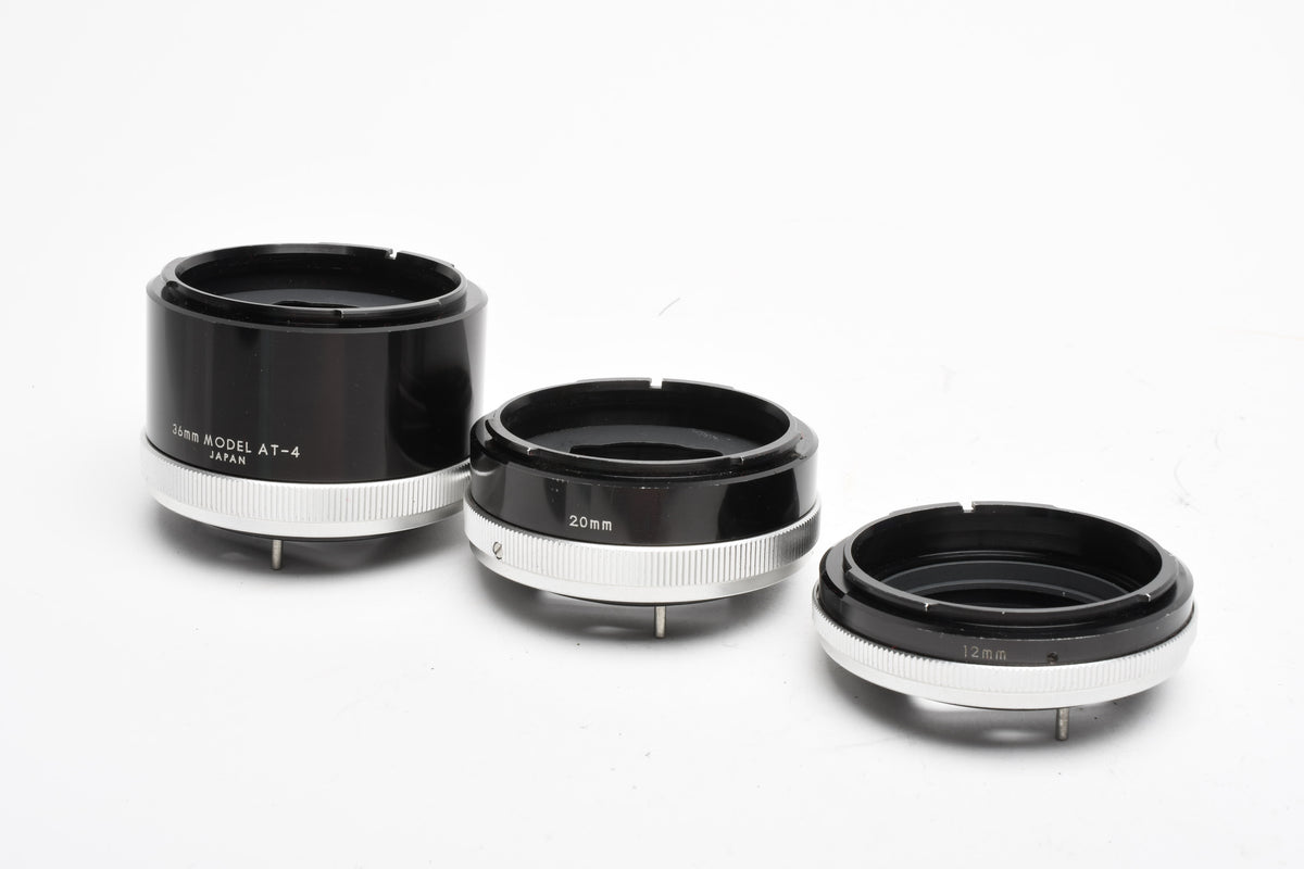 Vivitar FL/FD AT-4 Automatic Extension Tube Set 12,20,36mm Set Canon FD
