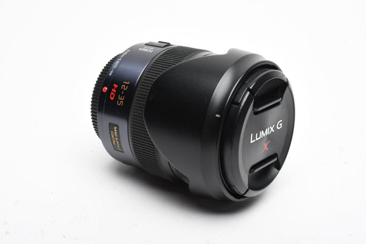 Panasonic Lumix G 12-35mm f2.8 Asph. Power OIS HD Lens MFT, Hood+Caps, Great!