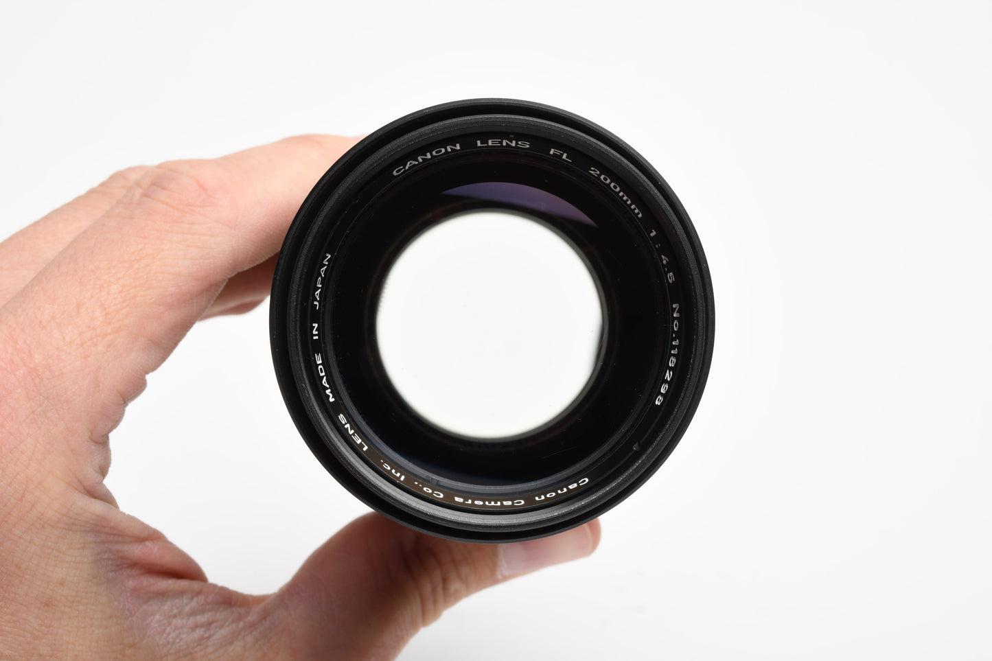 Canon FL 200mm f4.5Telephoto lens for Canon FD mount, Case+Caps, Mint-