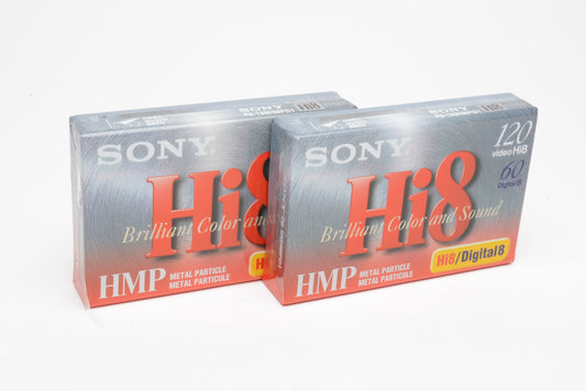2X Sony Hi-8 HMP120 video cassettes tape