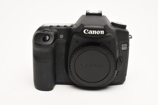 Canon EOS 50D DSLR Body w/2X Batts, charger, strap, 4GB CF, Only 5224 Acts