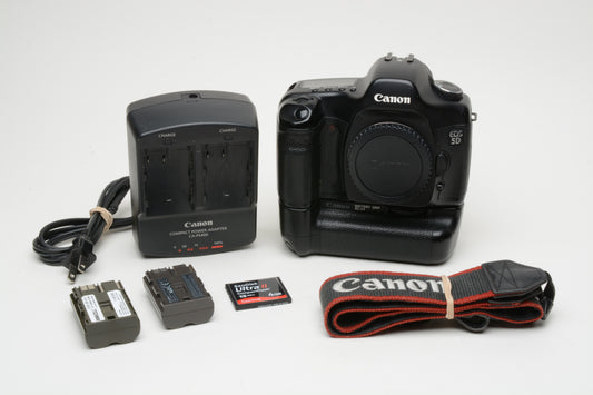 Canon EOS 5D 12.3MP DSLR w/BG-E4 Grip, Dual charger, 2Batts, tested, great