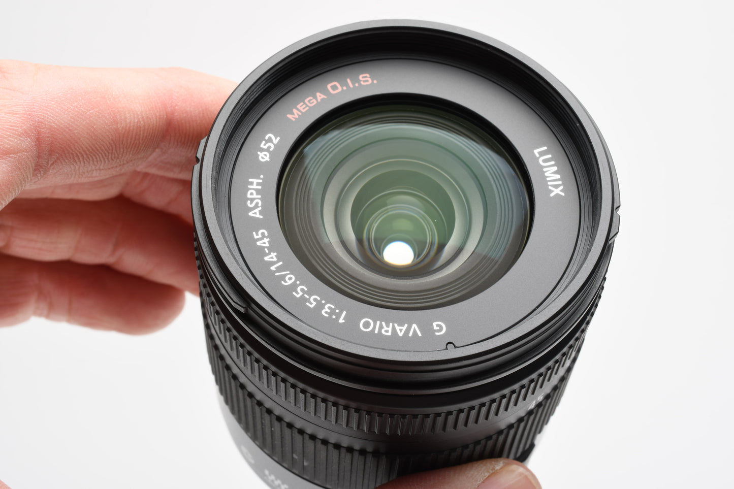 Panasonic Lumix G Vario 14-45mm F3.5-5.6 Mega O.I.S. Zoom, Hood, Pouch, Mint-