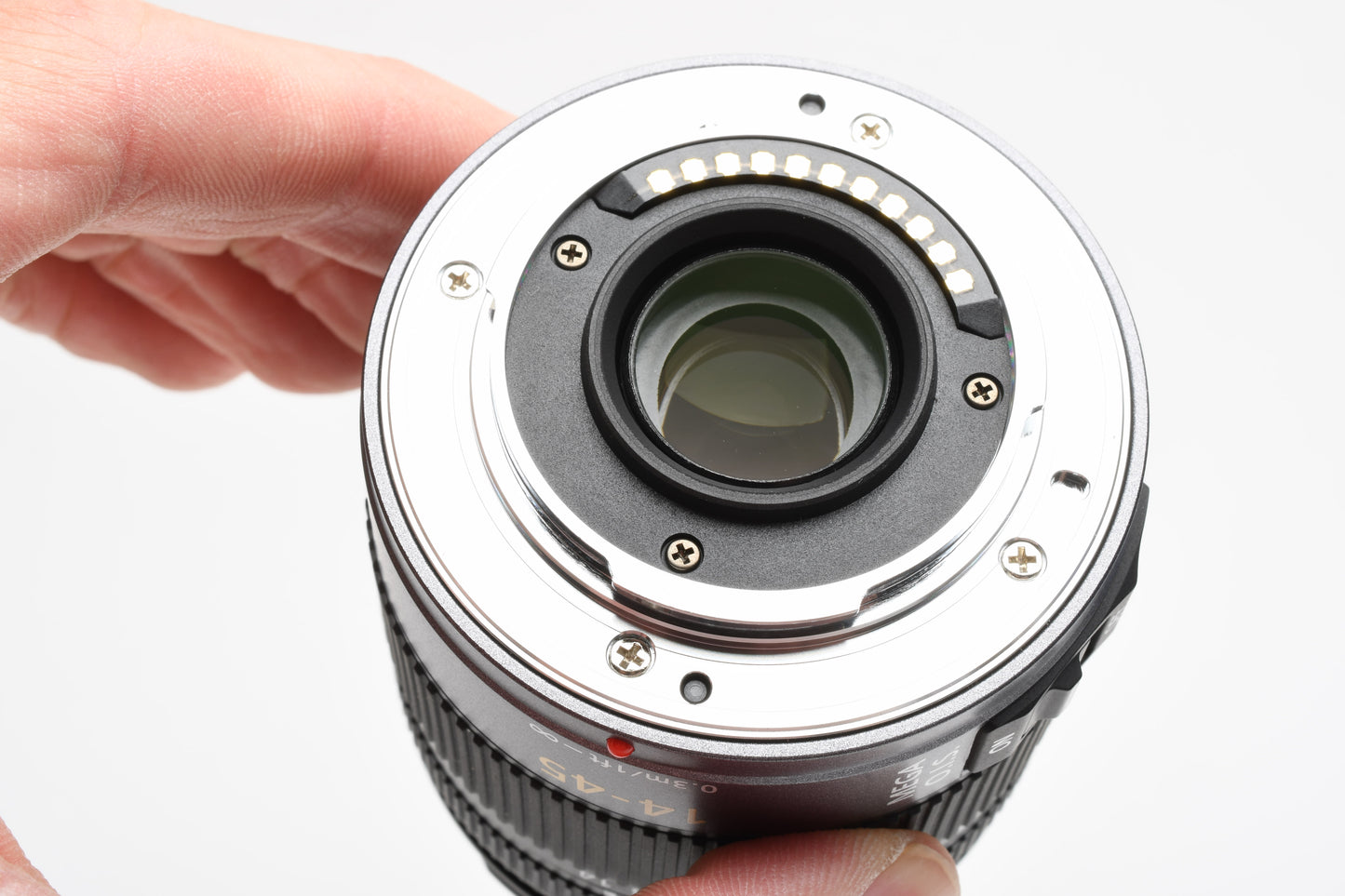Panasonic Lumix G Vario 14-45mm F3.5-5.6 Mega O.I.S. Zoom, Hood, Pouch, Mint-