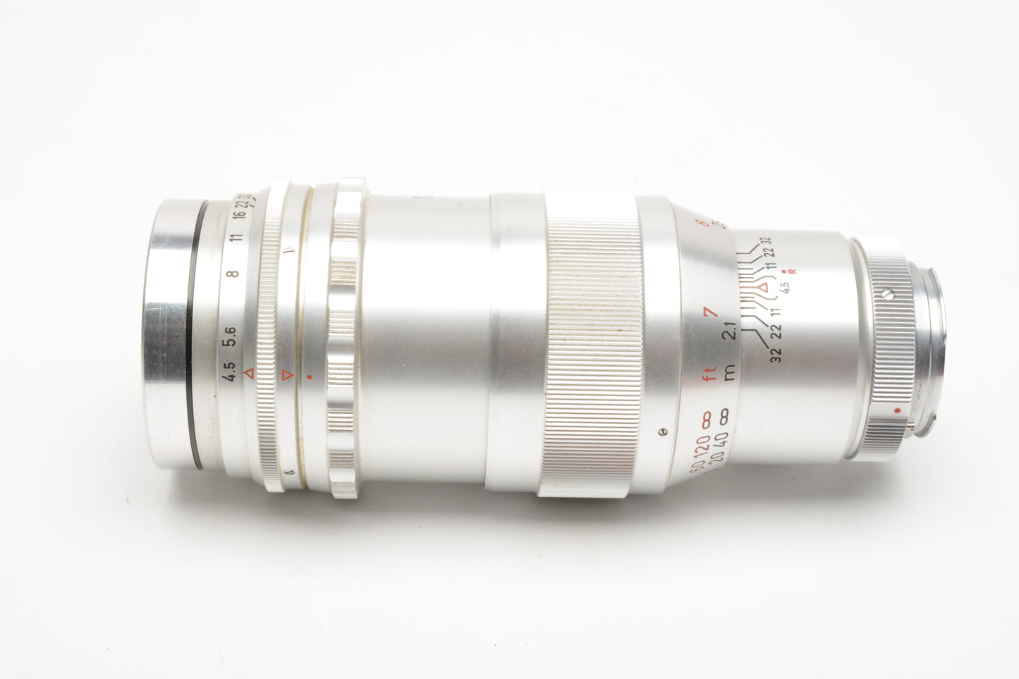 Steinheil München Tele-Quinar 200mm f4.5 Exakta Mount Lens, Hood+case *Read