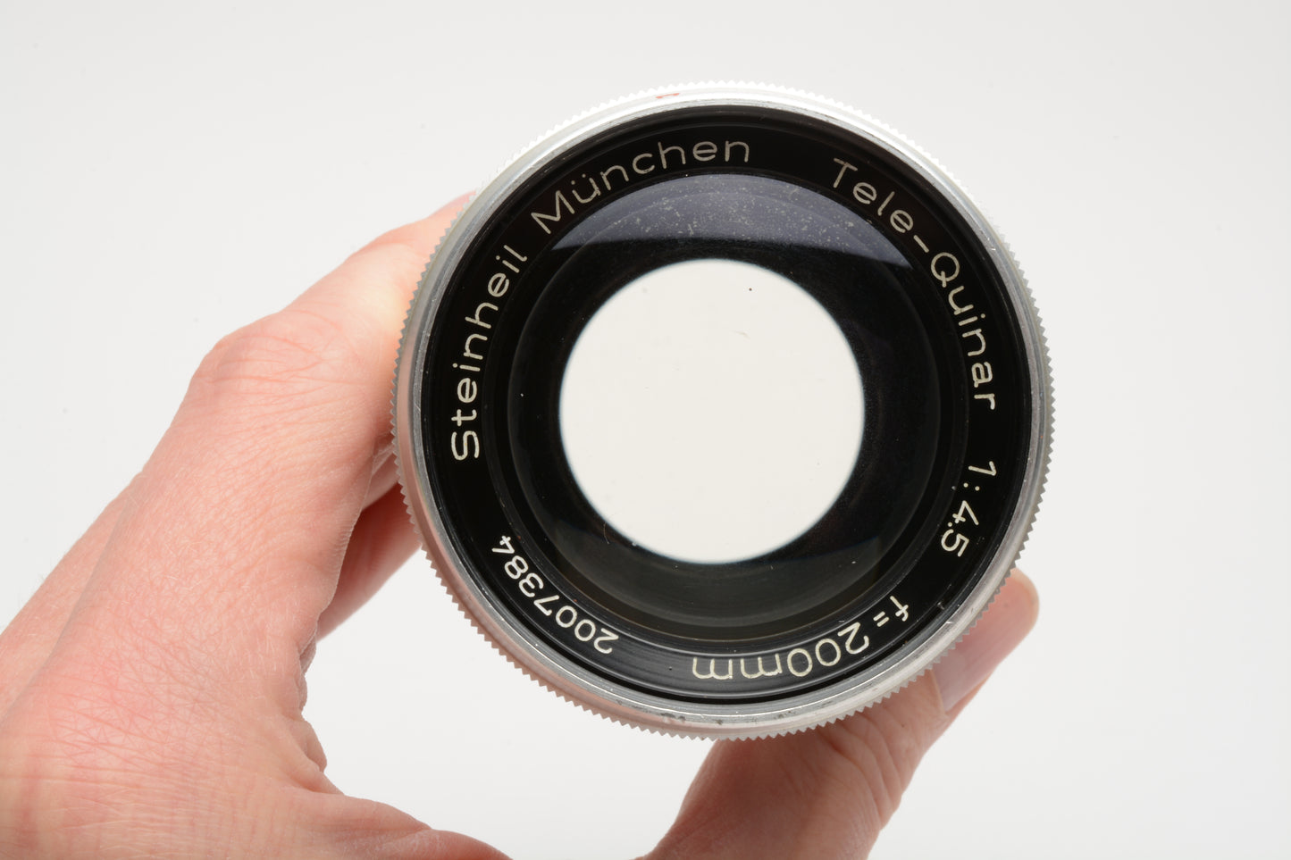 Steinheil München Tele-Quinar 200mm f4.5 Exakta Mount Lens, Hood+case *Read