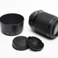 Nikon AFS Nikkor 55-200mm F4-5.6G ED DX VR zoom lens, hood, caps, Mint-