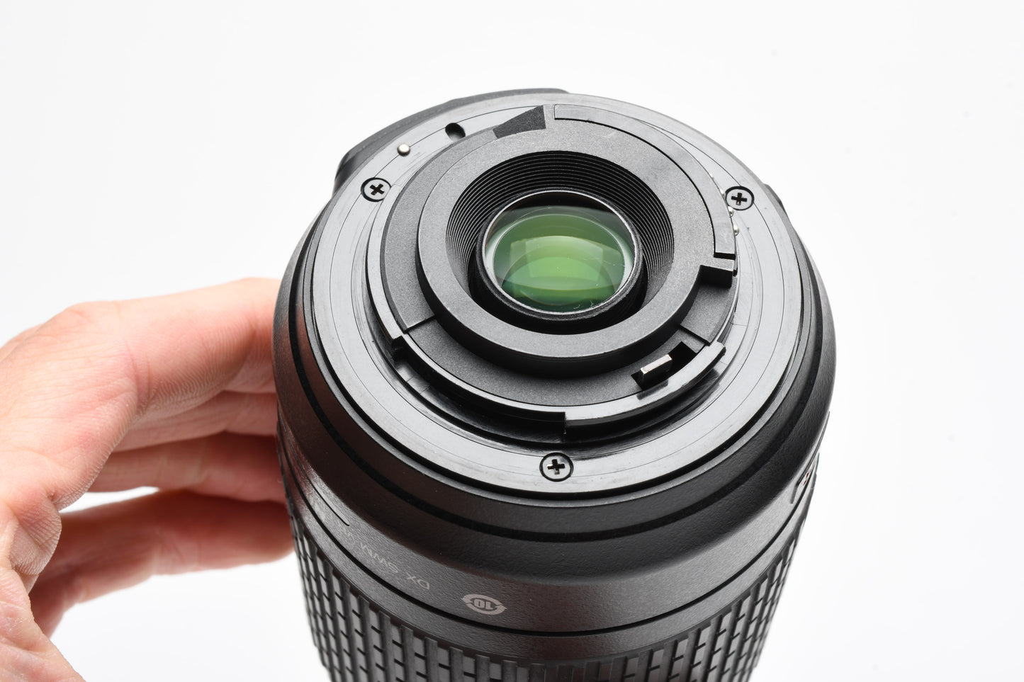 Nikon AFS Nikkor 55-200mm F4-5.6G ED DX VR zoom lens, hood, caps, Mint-