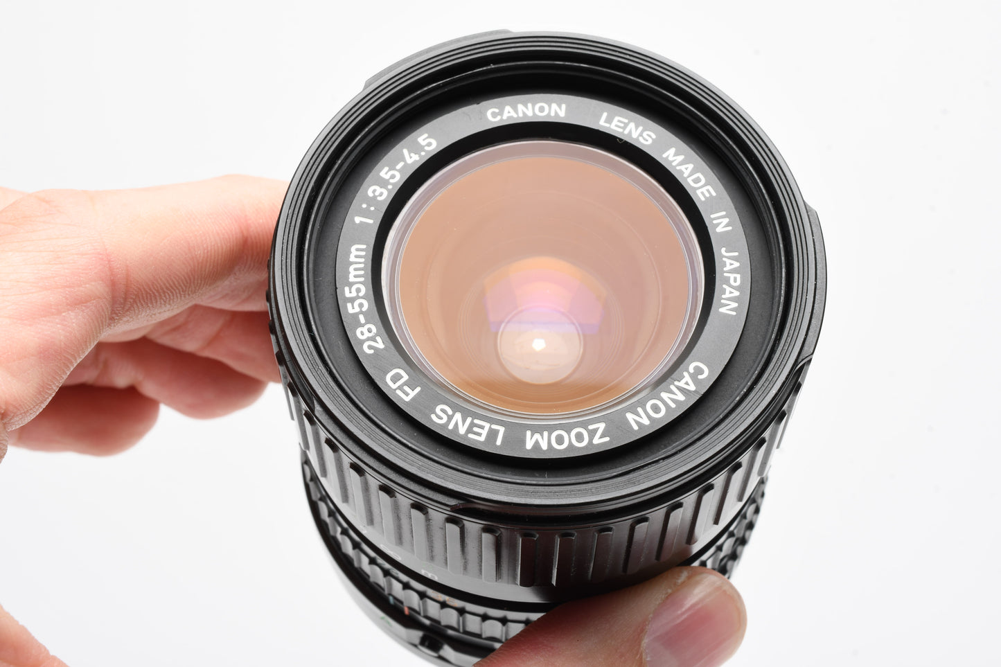Canon 28-55mm f3.5-4.5 compact zoom w/Canon UV, Caps, FD Mount