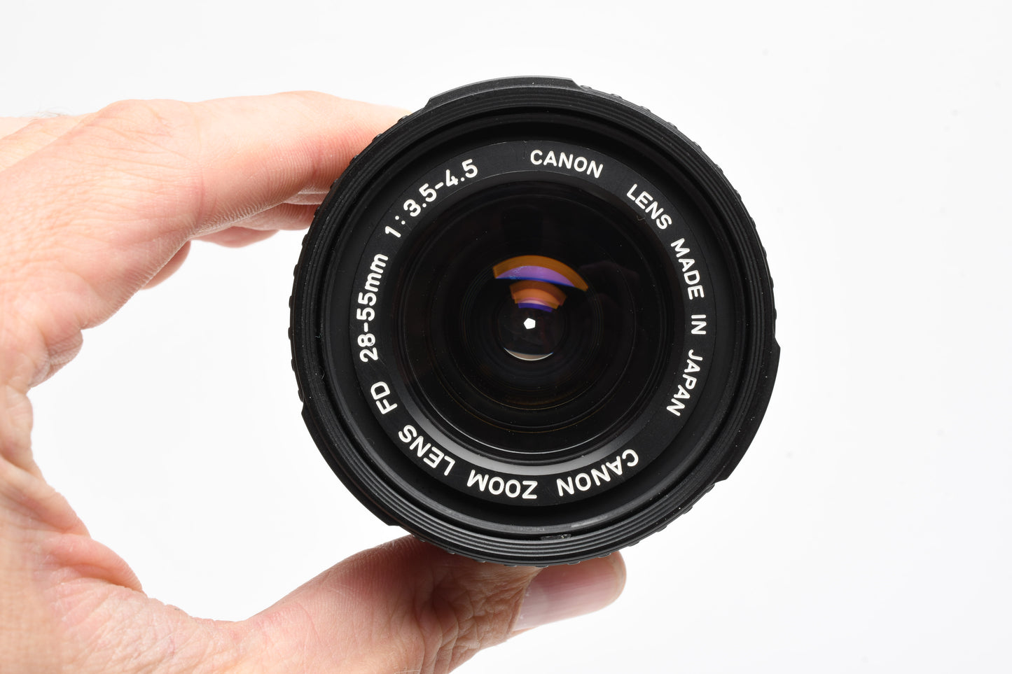 Canon 28-55mm f3.5-4.5 compact zoom w/Canon UV, Caps, FD Mount