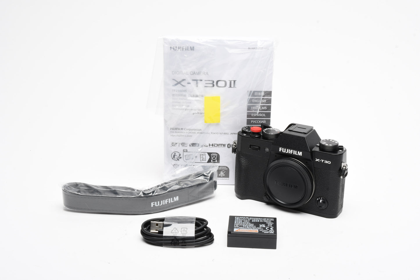 Fujifilm X-T30 II Mirrorless Camera (Black) batt+USB cable+strap 3302 Acts!