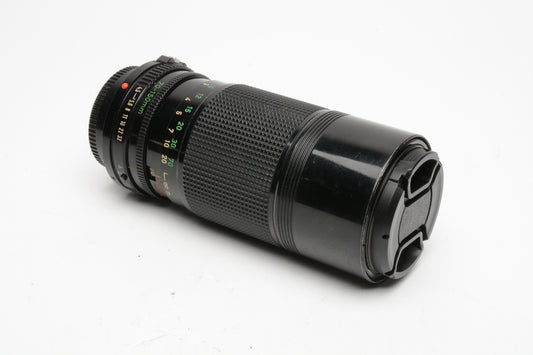 Canon FD 75-150mm f4.5 zoom lens, Bargain, Caps