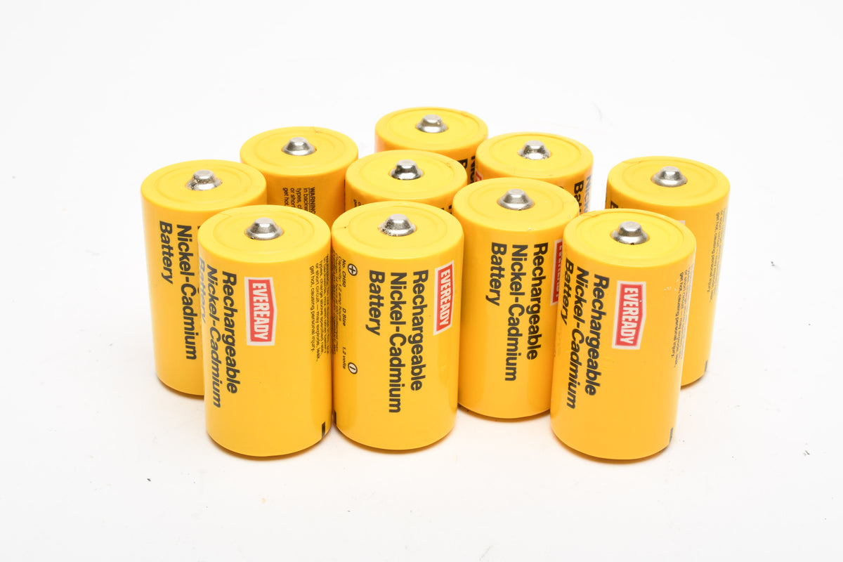 10X Eveready Nickel Cadmium D cell rechargeable battery CH50