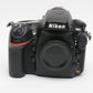 Nikon D800 DSLR body, USA version, batt+charger+USB, only 44K Acts! Boxed