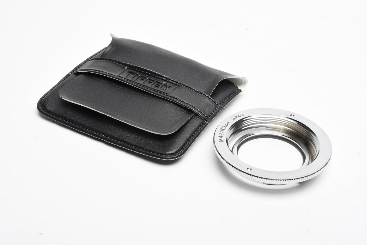 M42 lens to Nikon F Mount Adapter Ring w/Infinity focus glass, Very clean