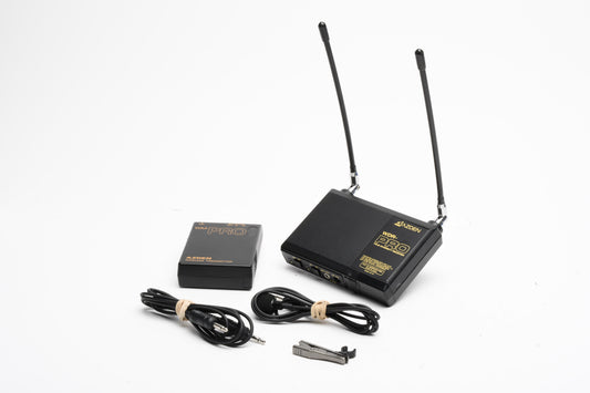 Azden WDR Pro + WM-Pro Wireless Transmitter & Receiver w/lapel Mic. and clip
