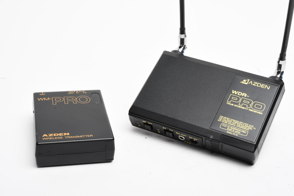 Azden WDR Pro + WM-Pro Wireless Transmitter & Receiver w/lapel Mic. and clip