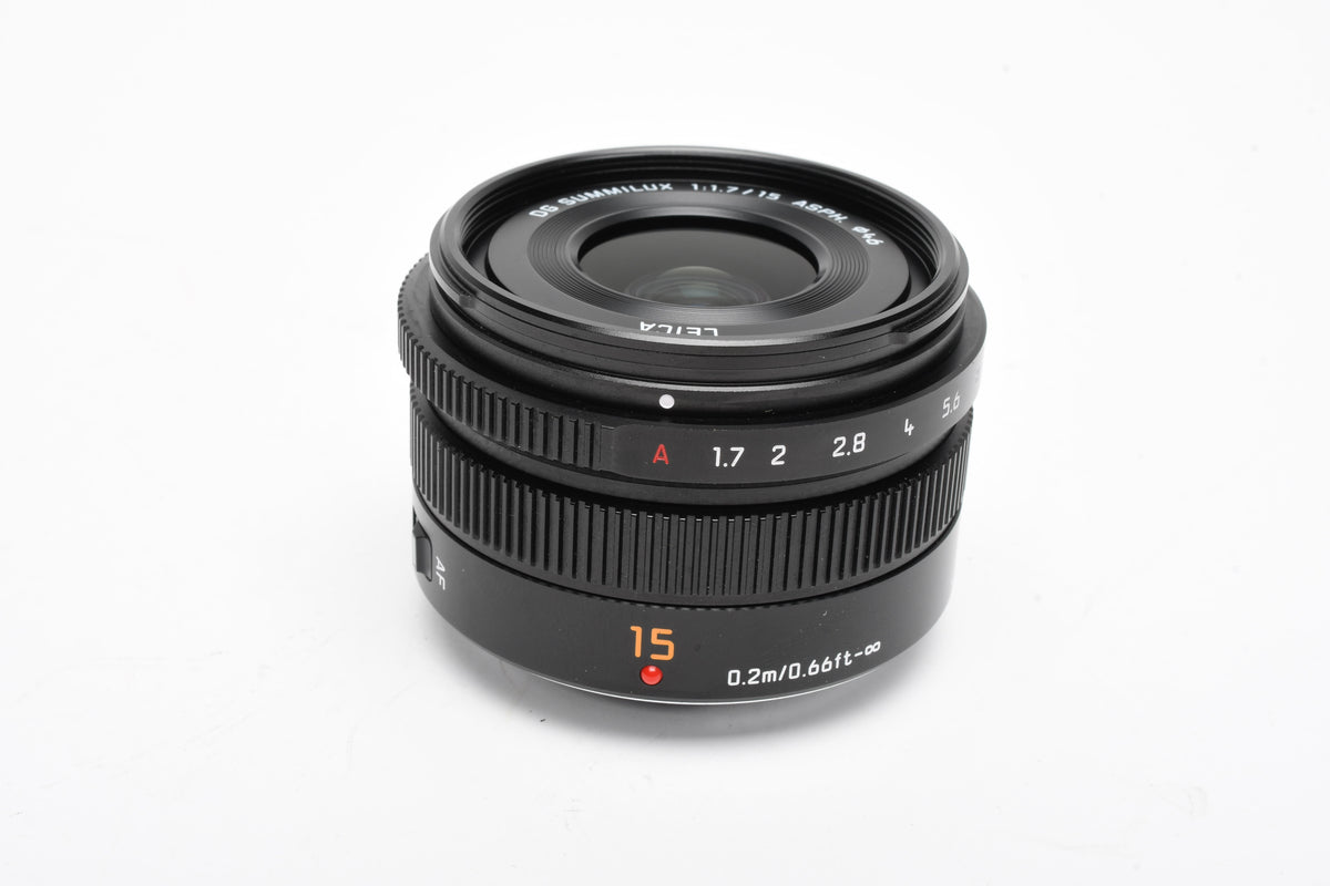 Panasonic Lumix Leica DG Summilux 15mm f1.7 Asph. lens, H-X015 MFT 