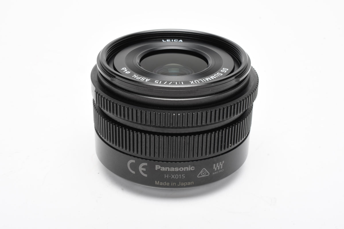 Panasonic Lumix Leica DG Summilux 15mm f1.7 Asph. lens, H-X015 MFT 