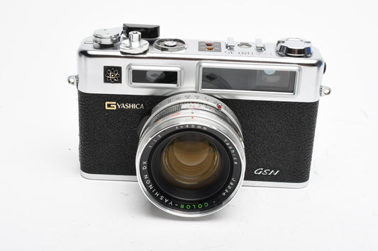 Yashica G Electro 35 GSN 35mm Rangefinder Camera w/45mm f1.7 lens,  New seals, *Read