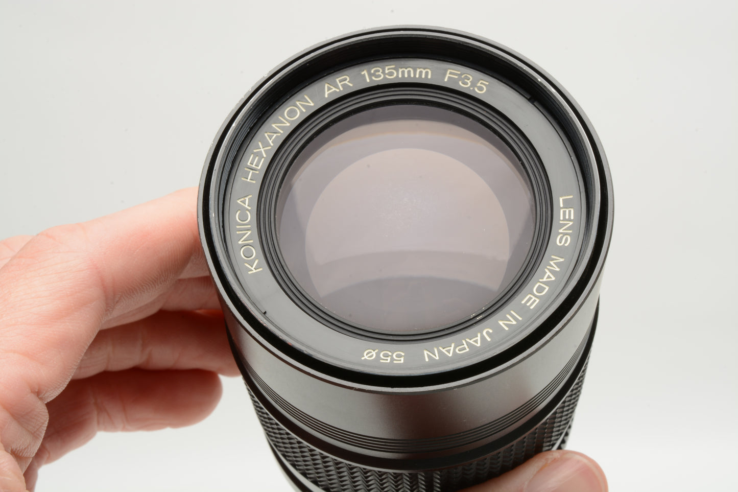 Konica Hexanon 135mm f3.5 Portrait lens, case, clean