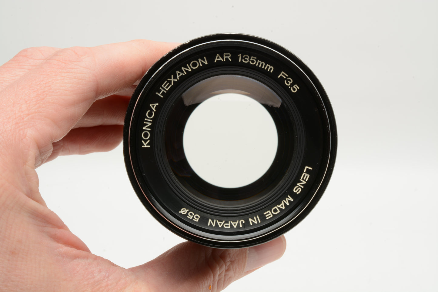 Konica Hexanon 135mm f3.5 Portrait lens, case, clean