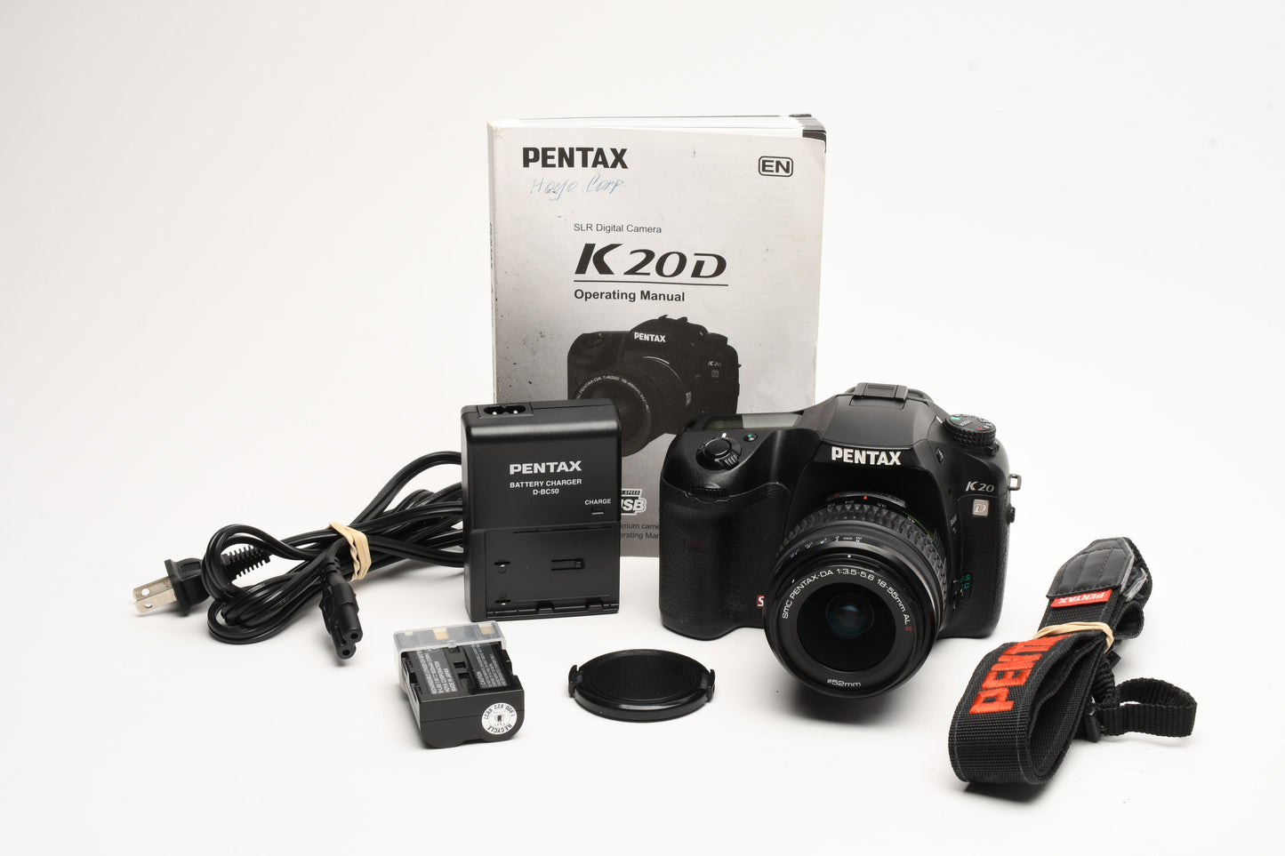 Pentax K20D DSLR Body w/18-55mm zoom, 2X Batts+charger, Only 8409 Acts