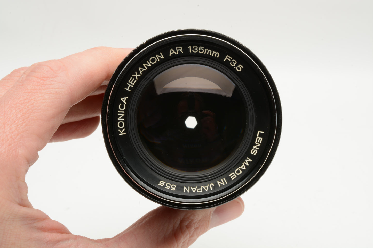 Konica Hexanon 135mm f3.5 Portrait lens, case, clean