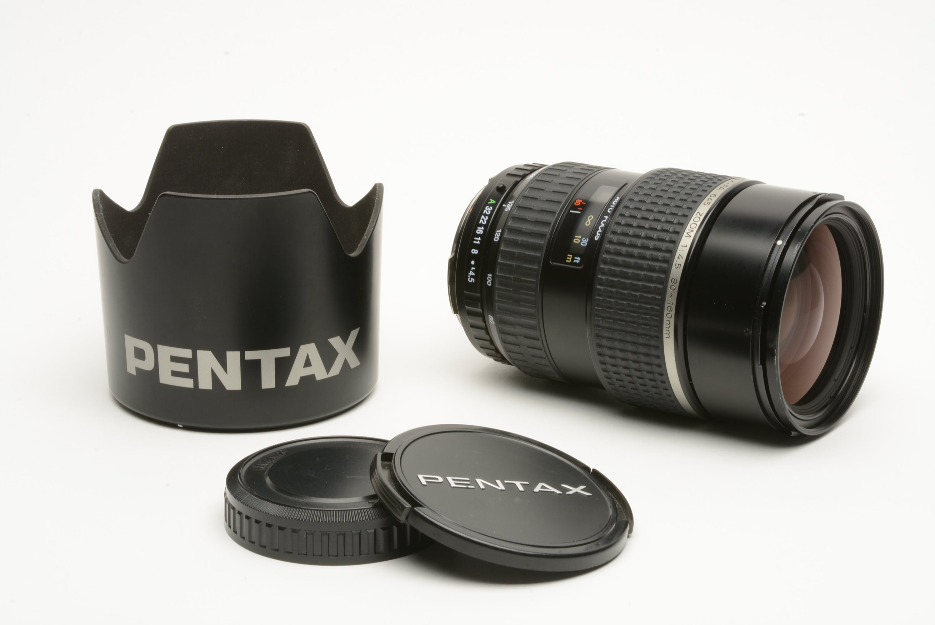 Pentax-FA SMC 645 Zoom 80-160 f/4.5 Lens w/Hood, caps, gently used 