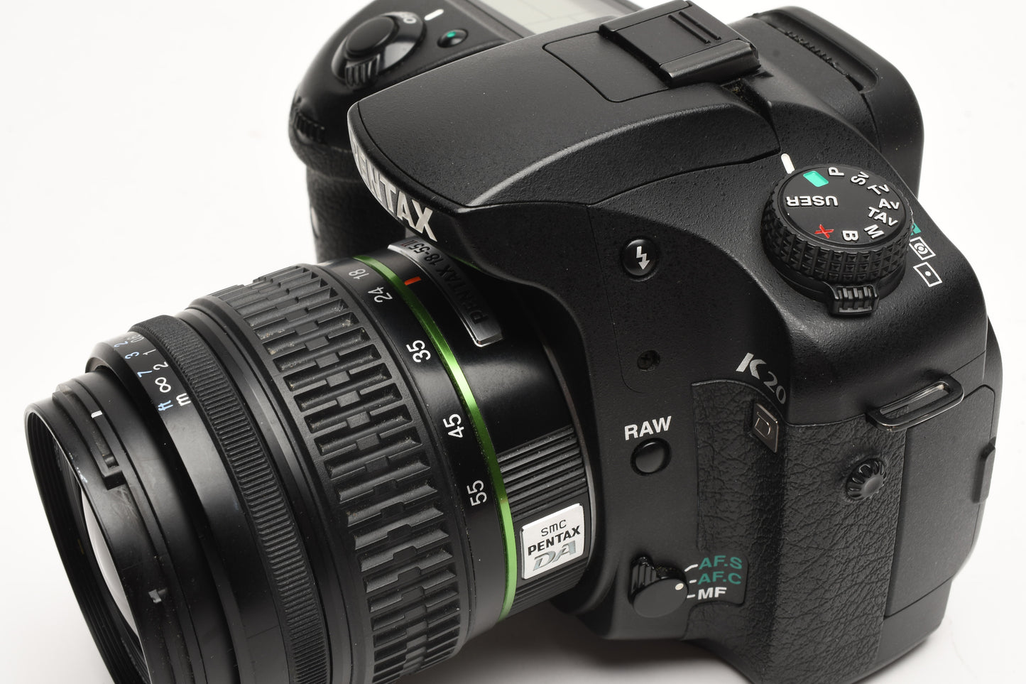 Pentax K20D DSLR Body w/18-55mm zoom, 2X Batts+charger, Only 8409 Acts