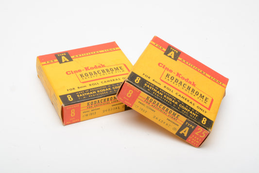 2X Kodak Kodachrome 8mm Type A movie film Expired 1957