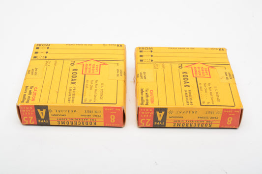 2X Kodak Kodachrome 8mm Type A movie film Expired 1957