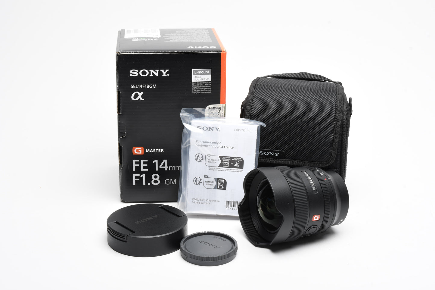 Sony FE 14mm f1.8 GM Lens SEL14F18GM, case, box, Mint, USA