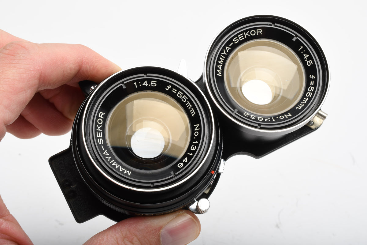 Mamiya 55mm f4.5 TLR lens, Clean and sharp!  Nice