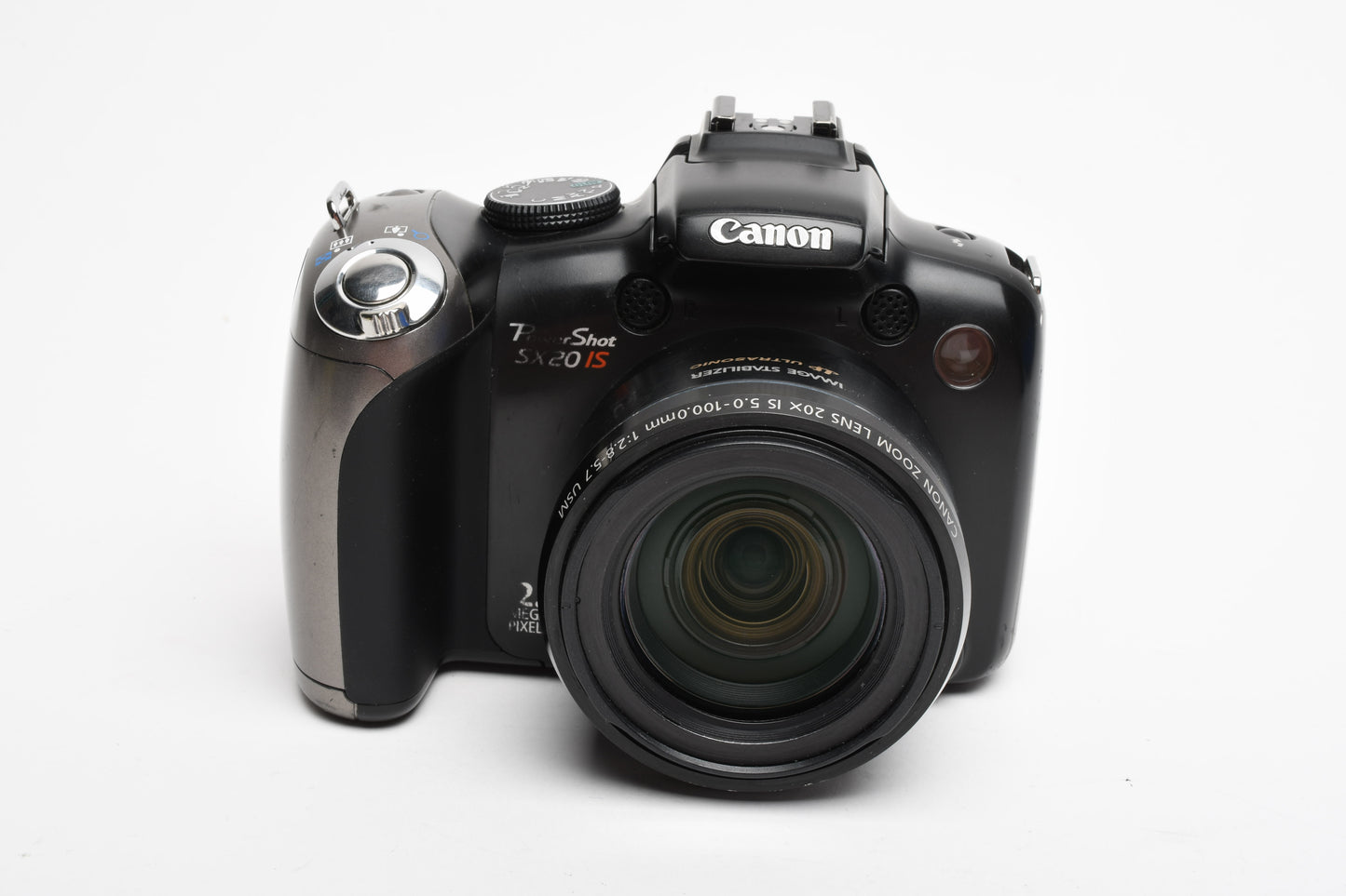Canon Powershot SX20IS 12.1MP Digital Point&Shoot camera, hood, strap, manual