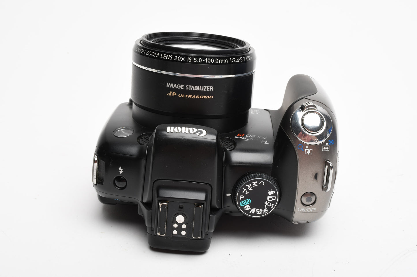 Canon Powershot SX20IS 12.1MP Digital Point&Shoot camera, hood, strap, manual
